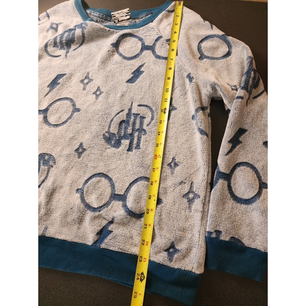 Wizarding World Harry Potter Blue Fuzzy Fleece Top Sleepwear Sz M - Picture 7 of 7